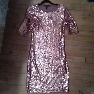 Rose gold sequin bodycon dress